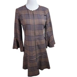 CAbi Flounce Jacket Classic Tartan Plaid, sz XS